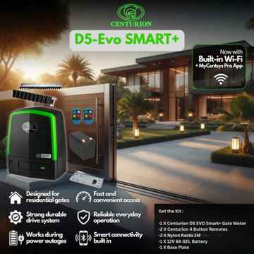 CENTURION D5-Evo SMART+ gate motor kit with built-in Wi-Fi and MyCentsys Pro App